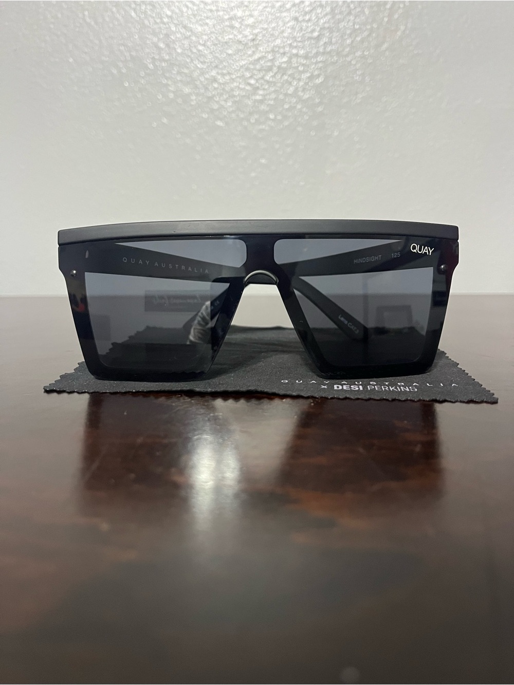 Quay Australia Shield Sunglasses w/case - Black